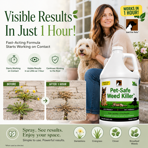 Just For Pets Pet-Safe Weed Killer Spray (1 Gallon w/ Trigger Sprayer)